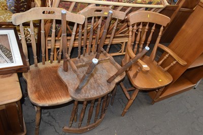 Lot 811 - A modern spindle back carver chair and three...