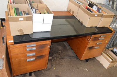 Lot 857 - A retro twin pedestal office desk